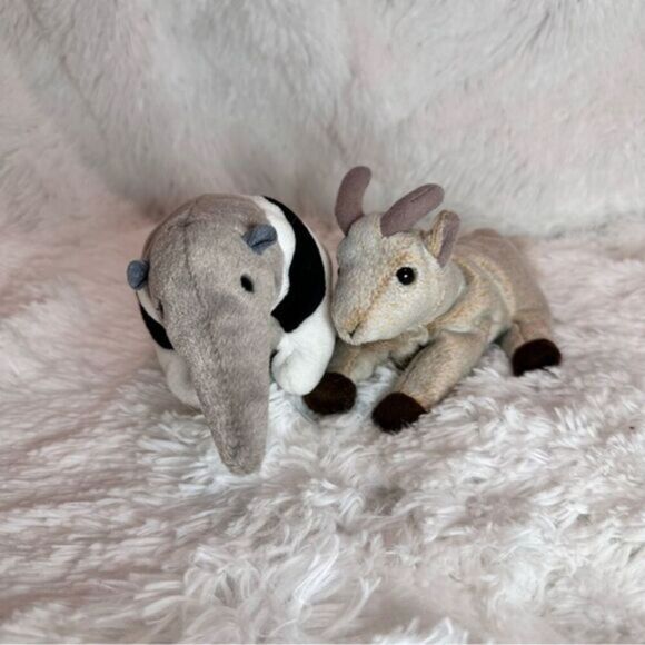 TY Beanie Babies Vintage 1998 and 1999 Goatee and Anteater Plush - Picture 1 of 4